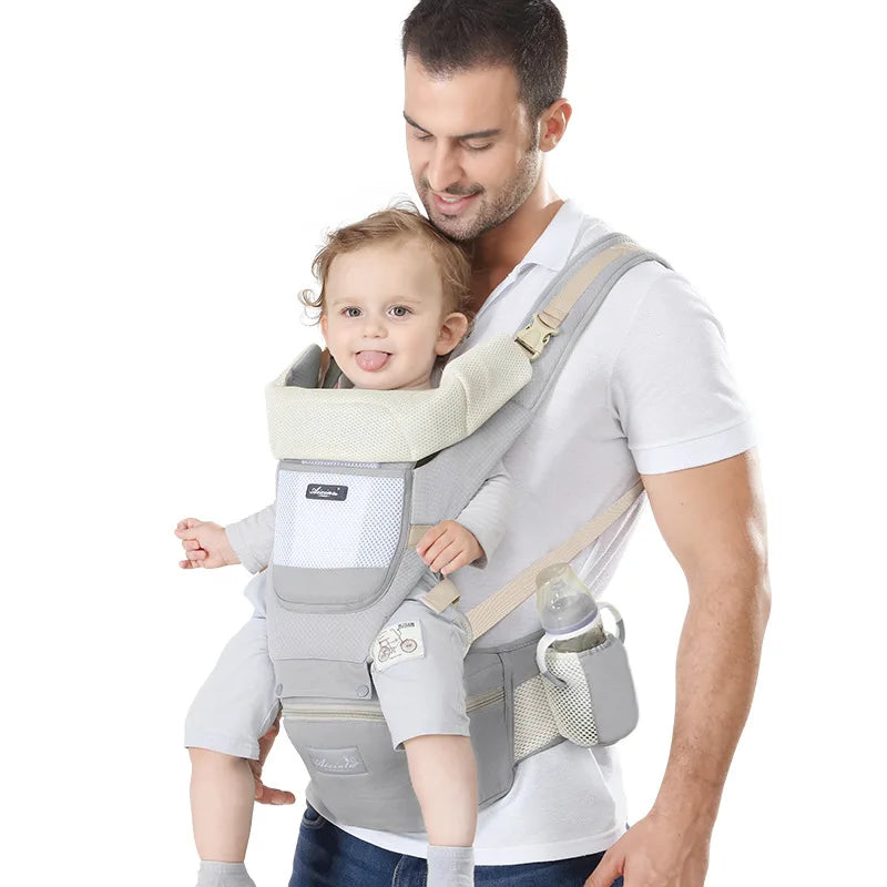 Porte-bébé ergonomique avec siège de hanche, face avant — Monptitlou