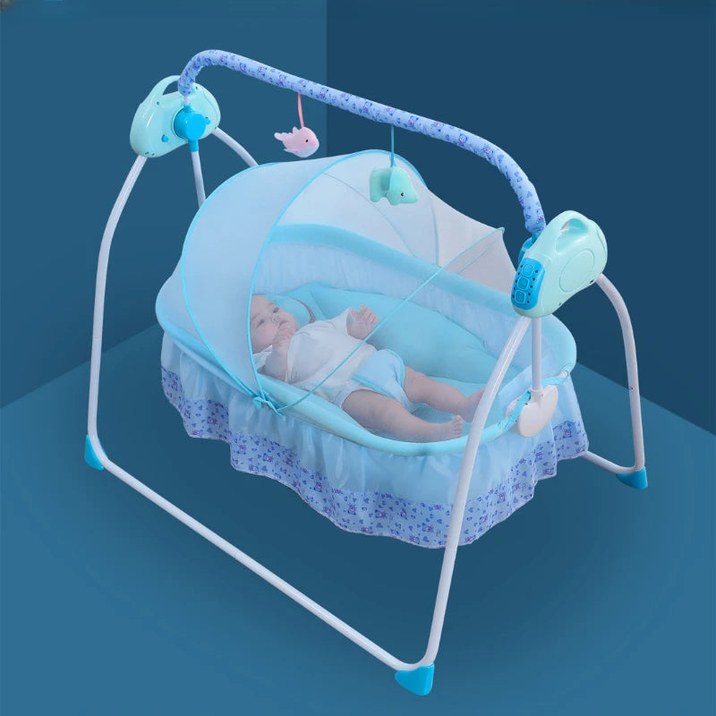 Berceau Électrique Intelligent pour Bébé, Chaise à Bascule Pliable — Monptitlou