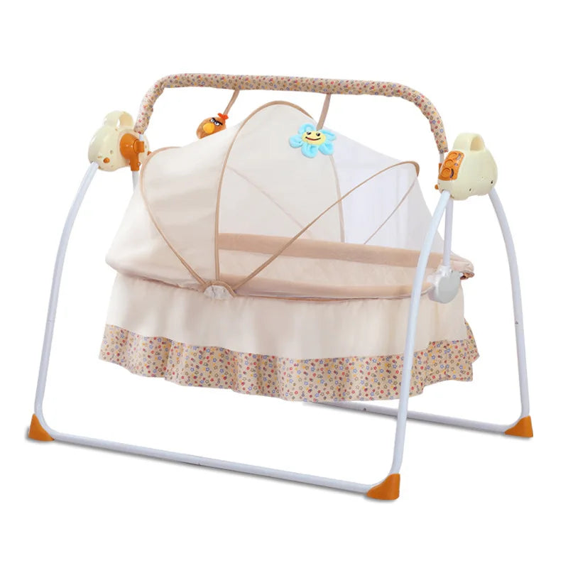 Berceau Électrique Intelligent pour Bébé, Chaise à Bascule Pliable — Monptitlou