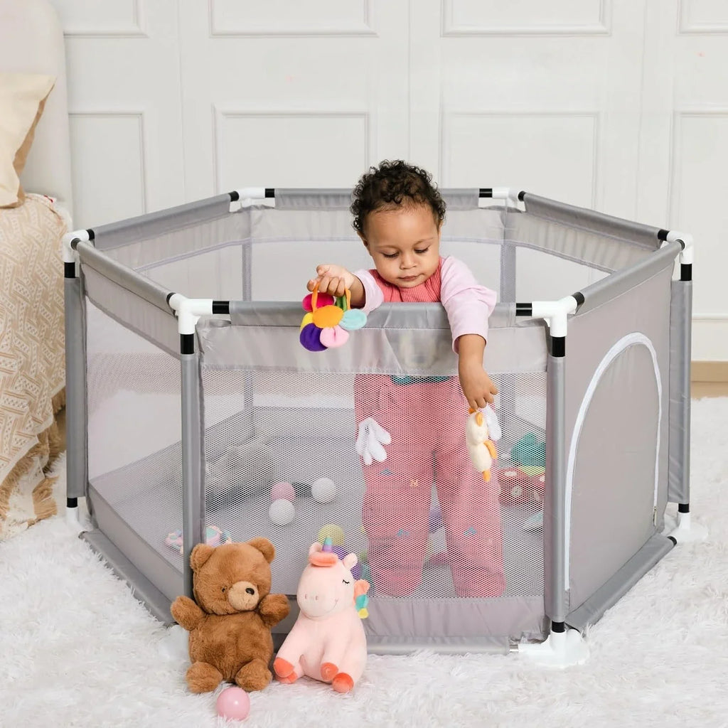 Parc hexagonal pour bébé, pliable et portable — Monptitlou