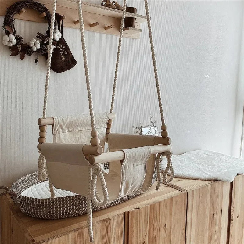 Ins coréen infantile ménage intérieur chaise suspendue coaxial bébé — Monptitlou Image