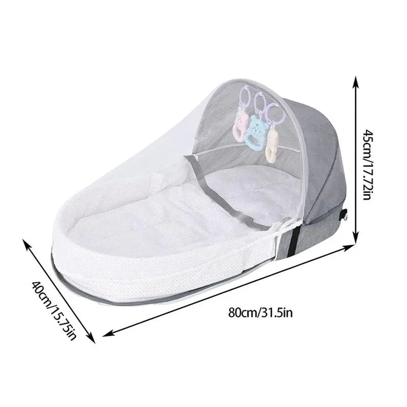 Lit nomade pliable pour bébé avec moustiquaire — Monptitlou
