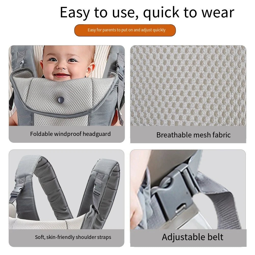 Porte-bébé Ergonomique Kangourou pour Nouveau-né, Facilement Réglable — Monptitlou