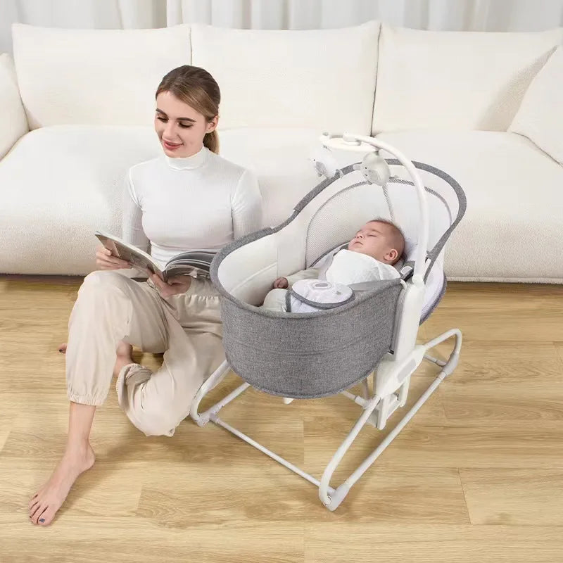 Chaise à bascule électrique pour bébé, lit à bascule confortable — Monptitlou