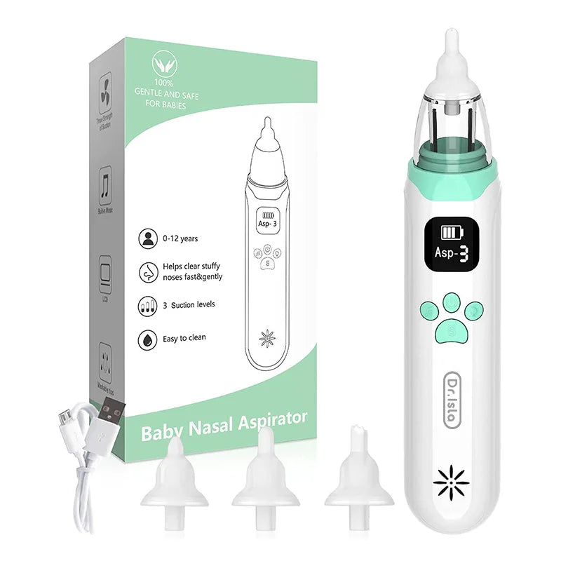 Mouche-bébé électrique en silicone, aspiration réglable — Monptitlou