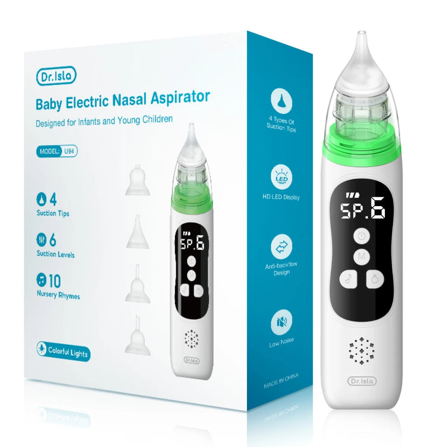 Mouche-bébé électrique en silicone, aspiration réglable — Monptitlou