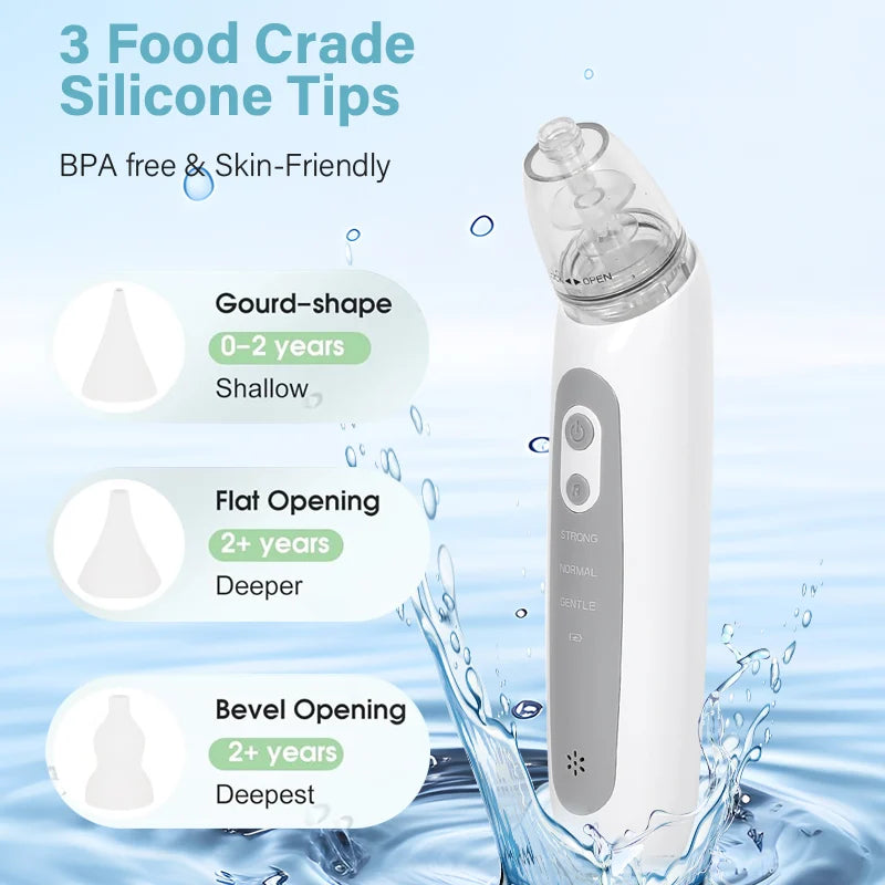 Mouche-bébé électrique rechargeable, 3 embouts — Monptitlou
