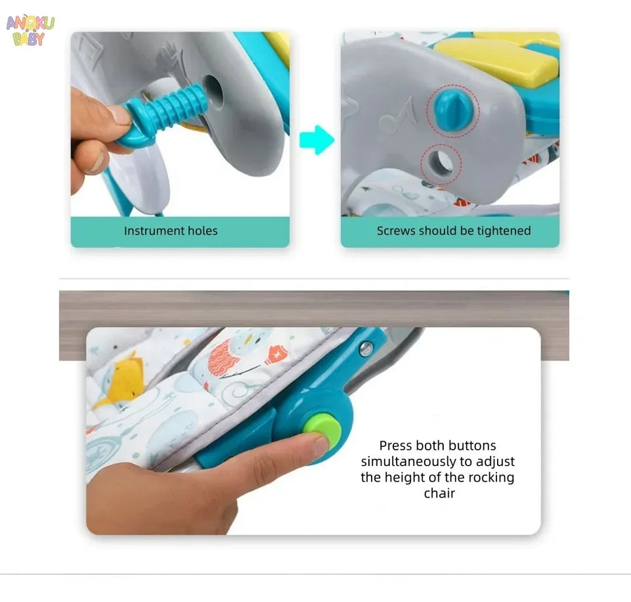 Chaise berçante pour bébé réglable sur 3 hauteurs — Monptitlou