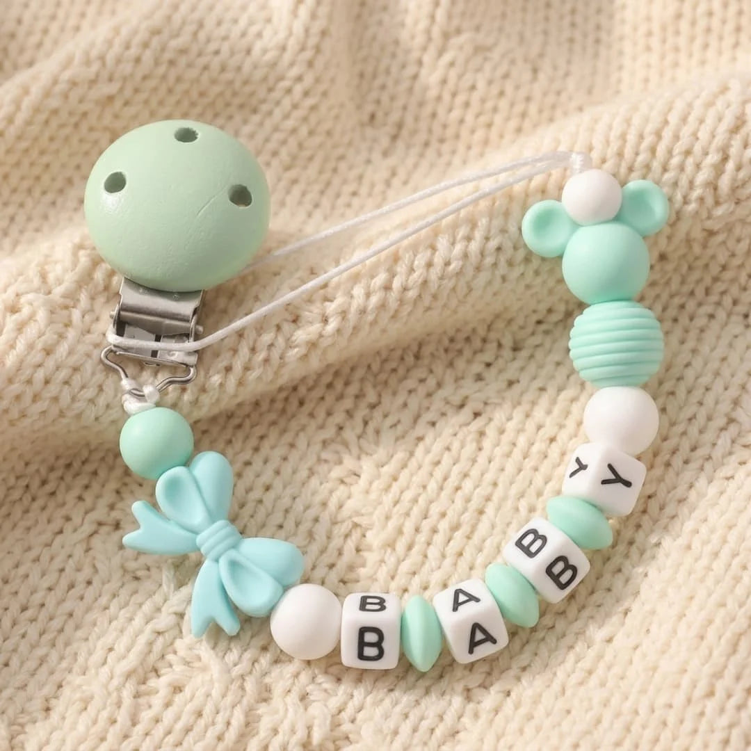 Support de sucette en silicone pour bébé, personnalisable avec nom — Monptitlou Image