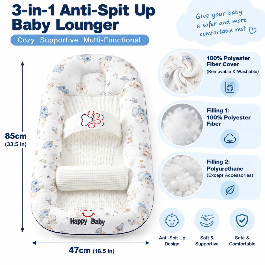 Matelas incliné pour bébé, housse déhoussable — Monptitlou