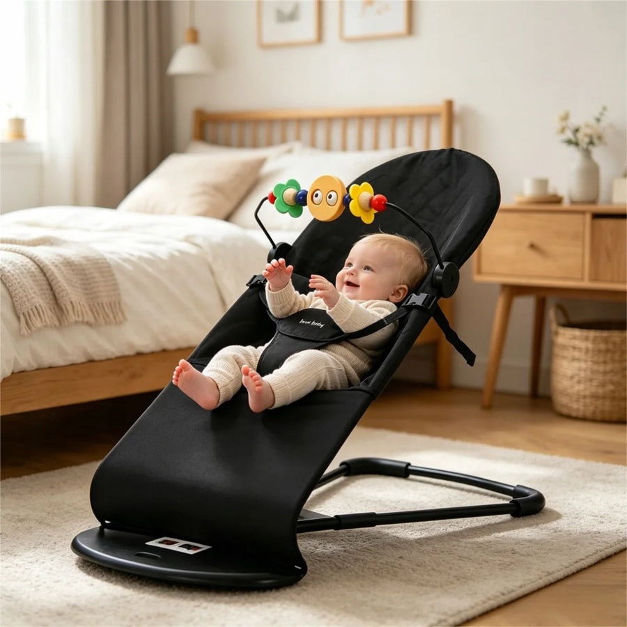 ▶ Transat Bébé Pliable 2-en-1 – Balancelle Réglable pour Nourrisson — Monptitlou