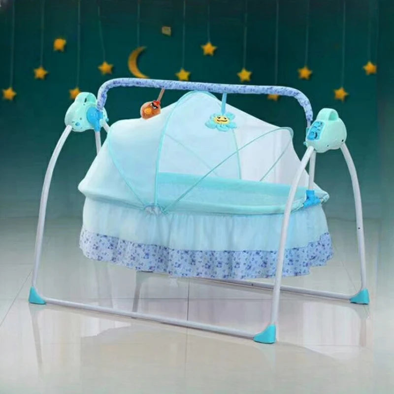 Berceau Électrique Intelligent pour Bébé, Chaise à Bascule Pliable — Monptitlou