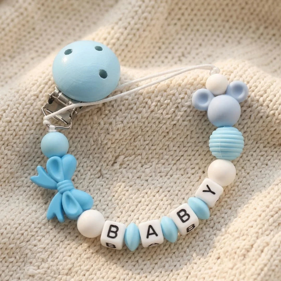 Support de sucette en silicone pour bébé, personnalisable avec nom — Monptitlou