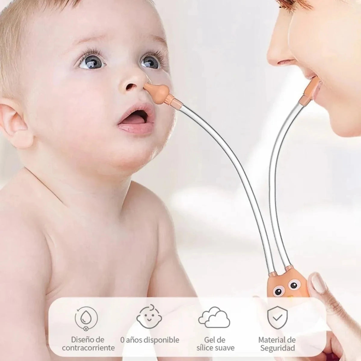 Mouche-bébé manuel en forme de hibou, tube souple — Monptitlou Image