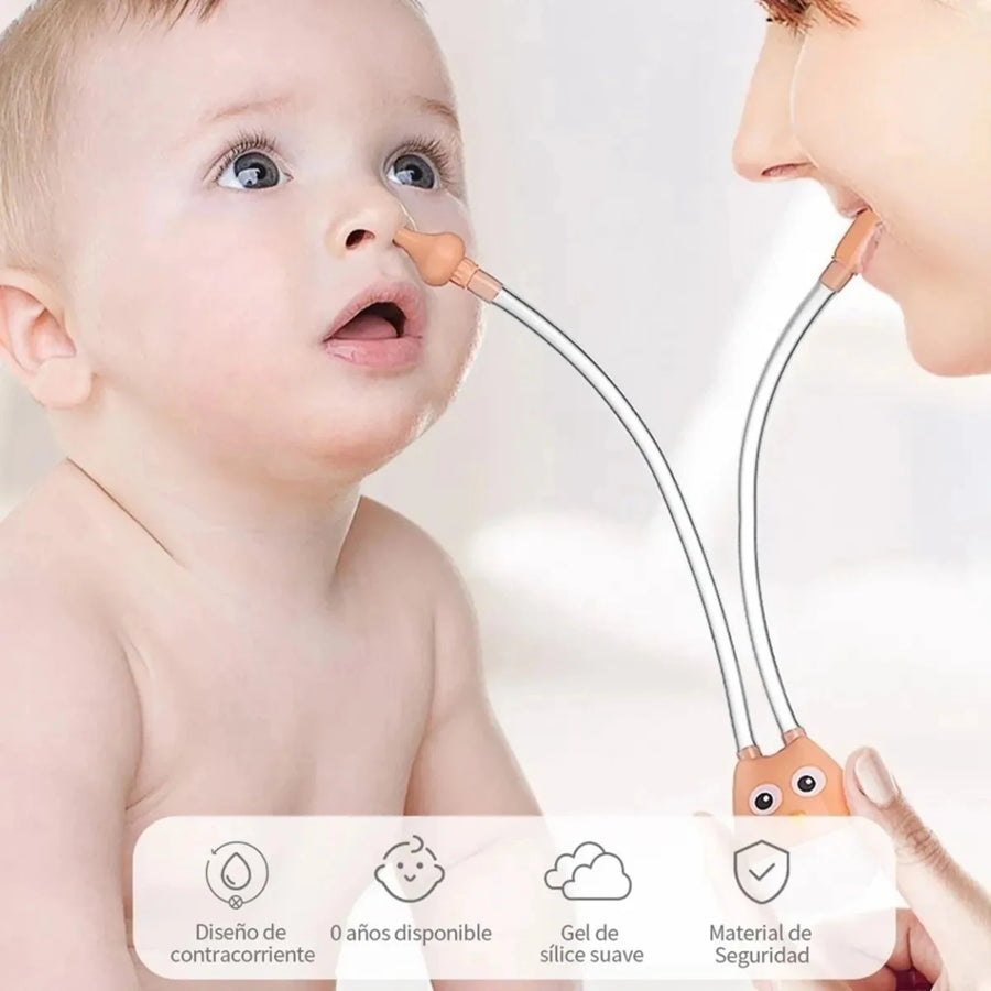 Mouche-bébé manuel en forme de hibou, tube souple — Monptitlou