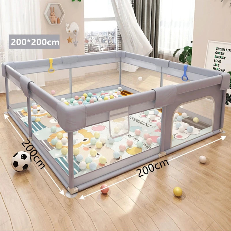 Grand parc pour bébé avec maille respirante et porte — Monptitlou