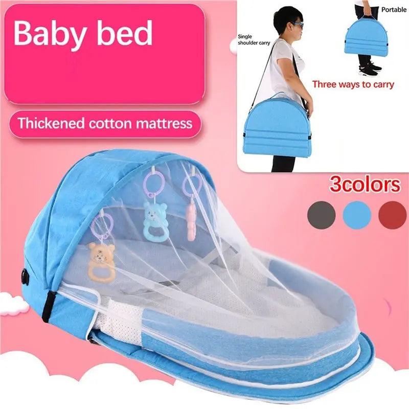 Lit nomade pliable pour bébé avec moustiquaire — Monptitlou