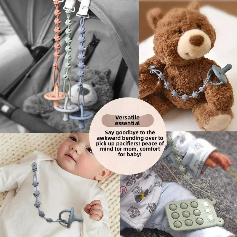 Attache-tétine pour bébé avec chaîne anti-perte — Monptitlou