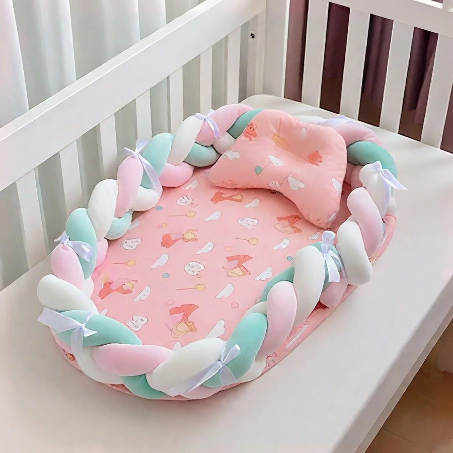 Réducteur de lit pour bébé avec tour tressé — Monptitlou