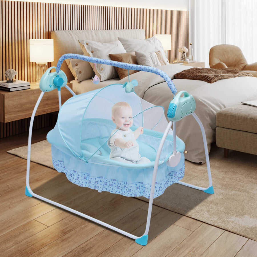 Berceau électrique pour bébé avec ciel de lit — Monptitlou