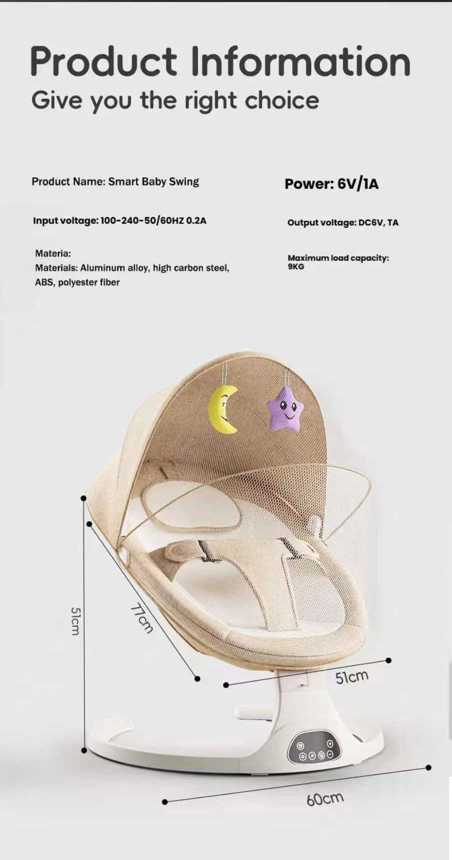 Berceau pour bébé, chaise berçante pour bébé — Monptitlou