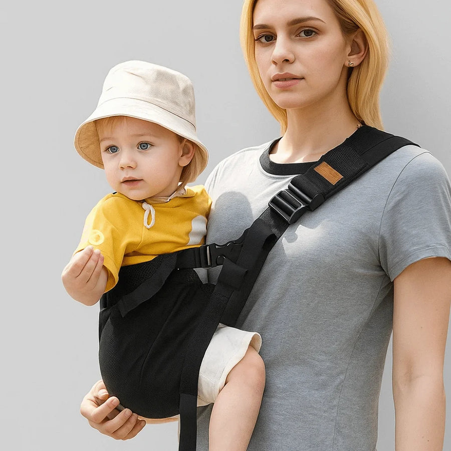 Porte-bébé kangourou réglable, couleur unie — Monptitlou