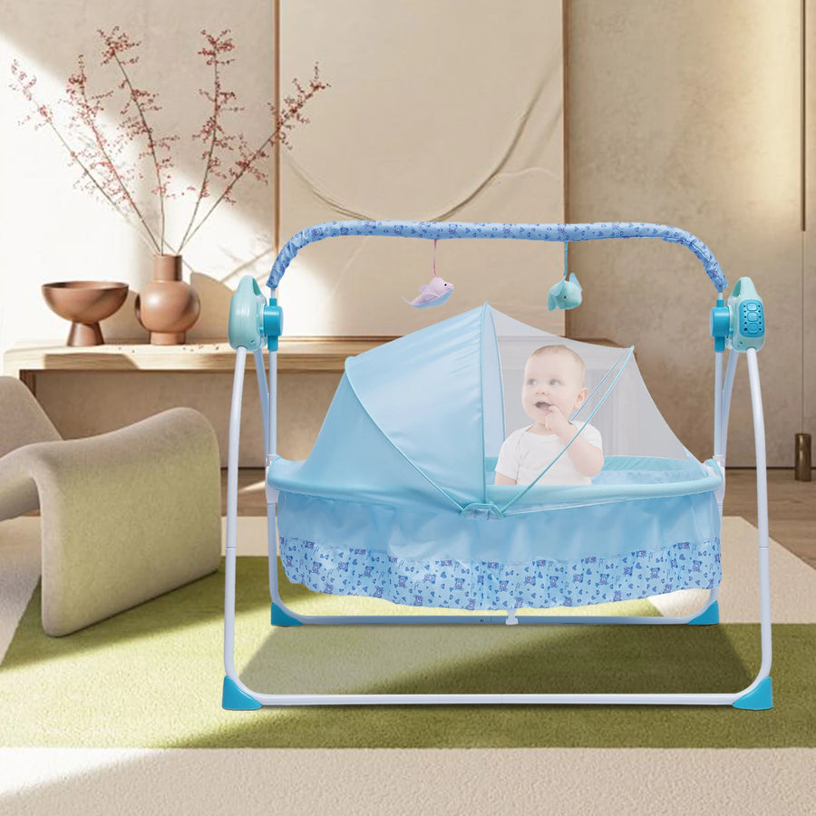 Berceau électrique pour bébé avec ciel de lit — Monptitlou