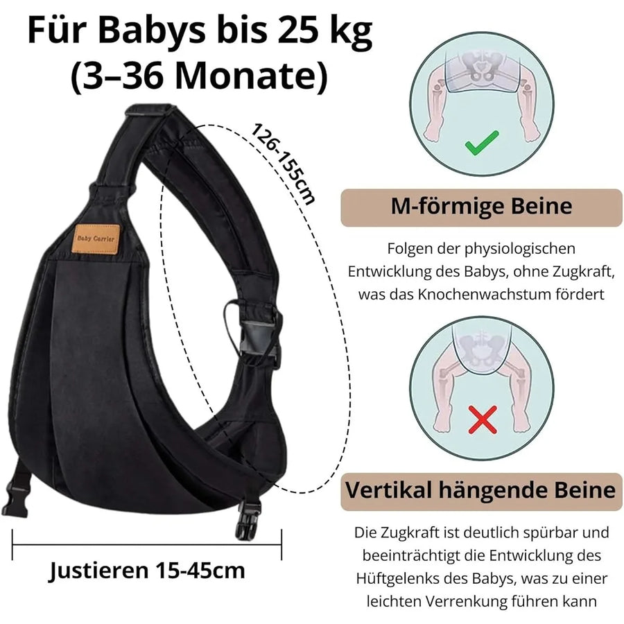 Porte-bébé ergonomique avec boucle réglable et verrou de sécurité — Monptitlou