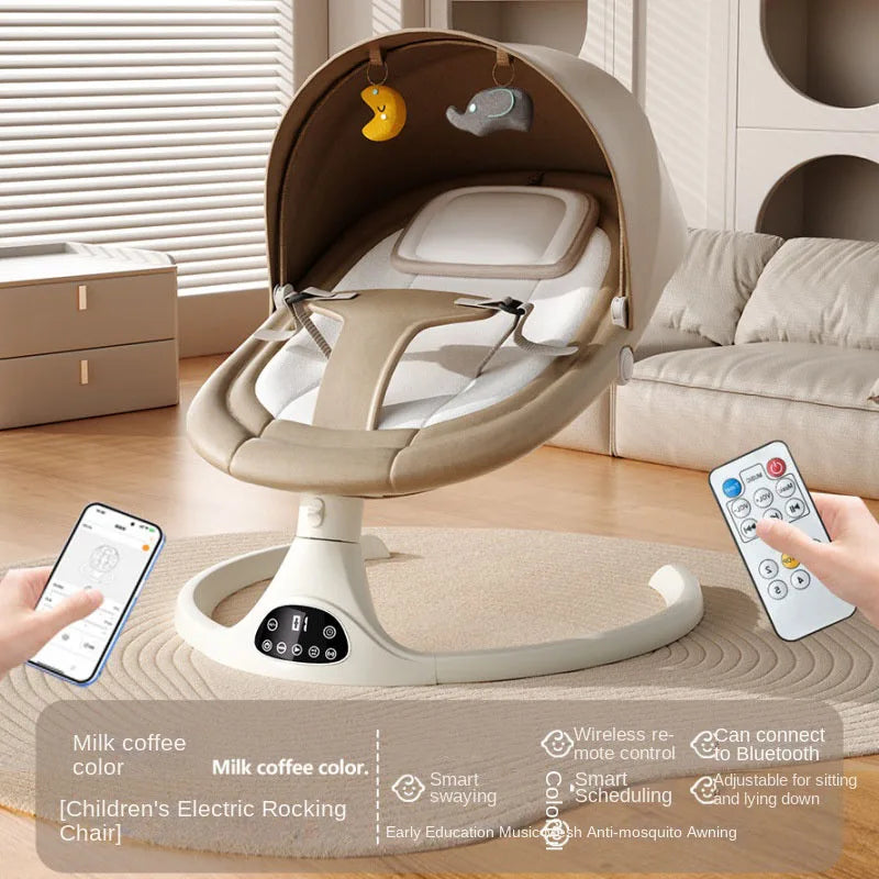 Chaise berçante électrique pour bébé avec réglage multifonctionnel du — Monptitlou