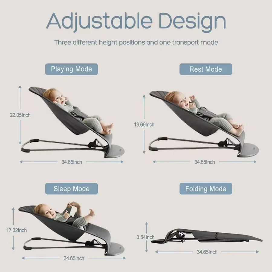 Siège vide-bébé haut de gamme avec barre jouet amovible-bascule — Monptitlou