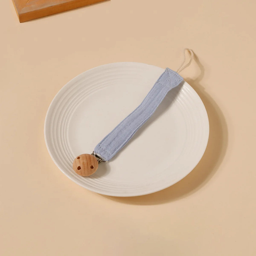 Nouvelle attache-tétine en gaze de coton imprimée avec chaîne — Monptitlou