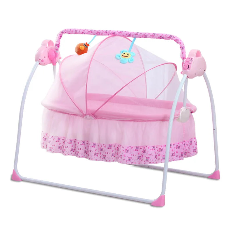 Berceau Électrique Intelligent pour Bébé, Chaise à Bascule Pliable — Monptitlou