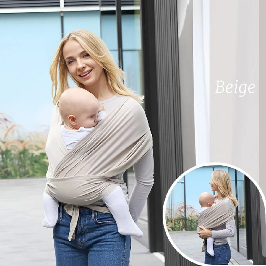Porte-bébé confortable, sécurité avant tenant un nouveau-né — Monptitlou