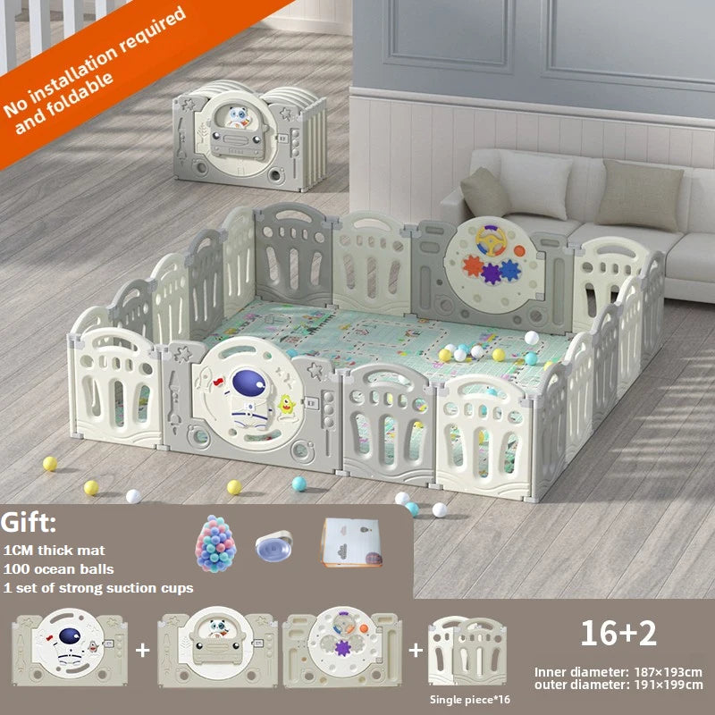 Parc modulaire pour bébé à panneaux, avec toboggan — Monptitlou
