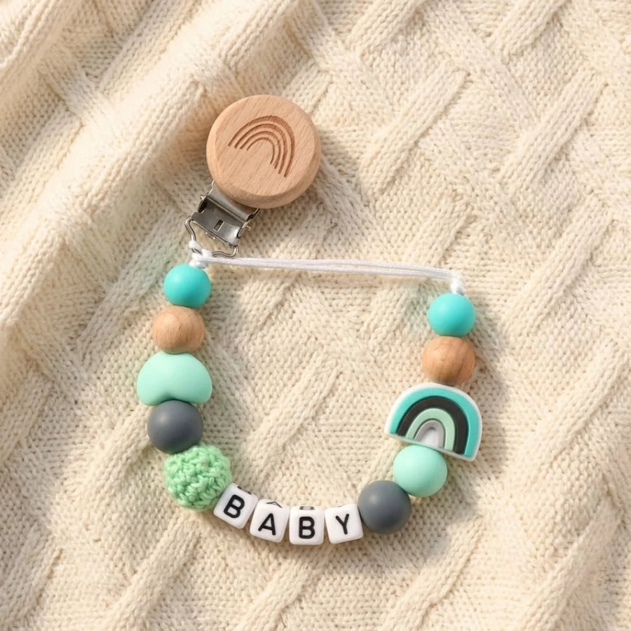 Attache-tétine arc-en-ciel faite à la main — Monptitlou
