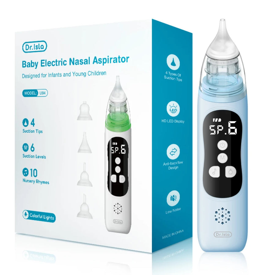Mouche-bébé électrique en silicone, aspiration réglable — Monptitlou