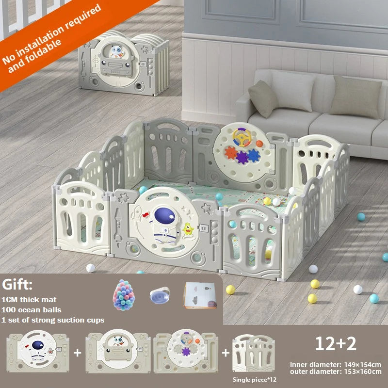 Parc modulaire pour bébé à panneaux, avec toboggan — Monptitlou Image