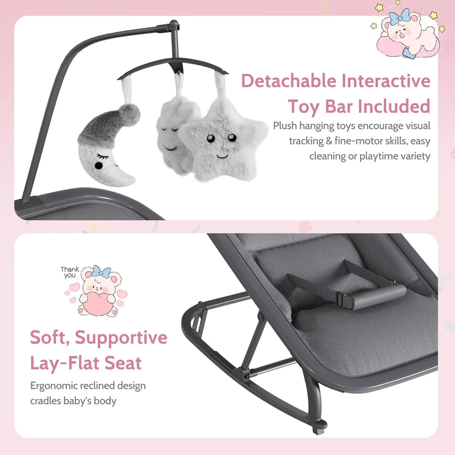 Chaise à bascule et balançoire 2-en-1 pour bébé — Monptitlou