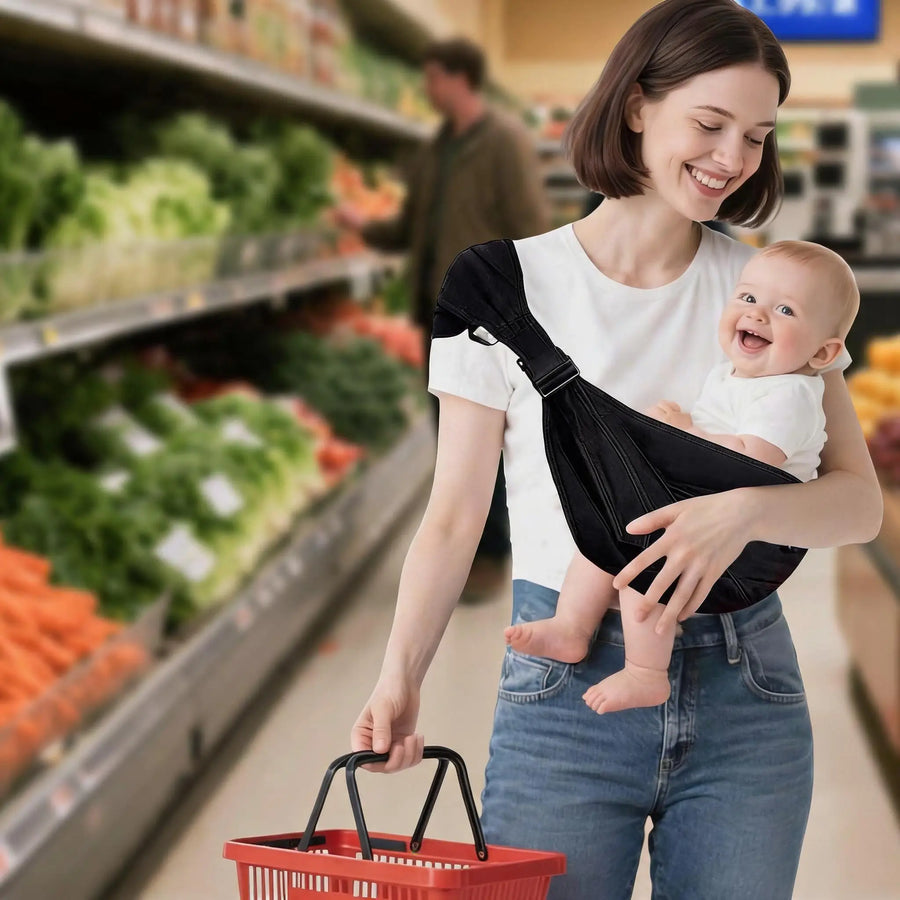 Porte-bébé ergonomique avec boucle réglable et verrou de sécurité — Monptitlou
