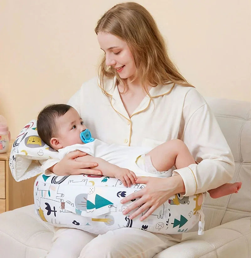 Coussin d'allaitement en U, coton imprimé — Monptitlou