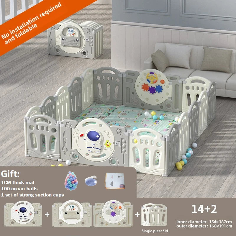Parc modulaire pour bébé à panneaux, avec toboggan — Monptitlou Image