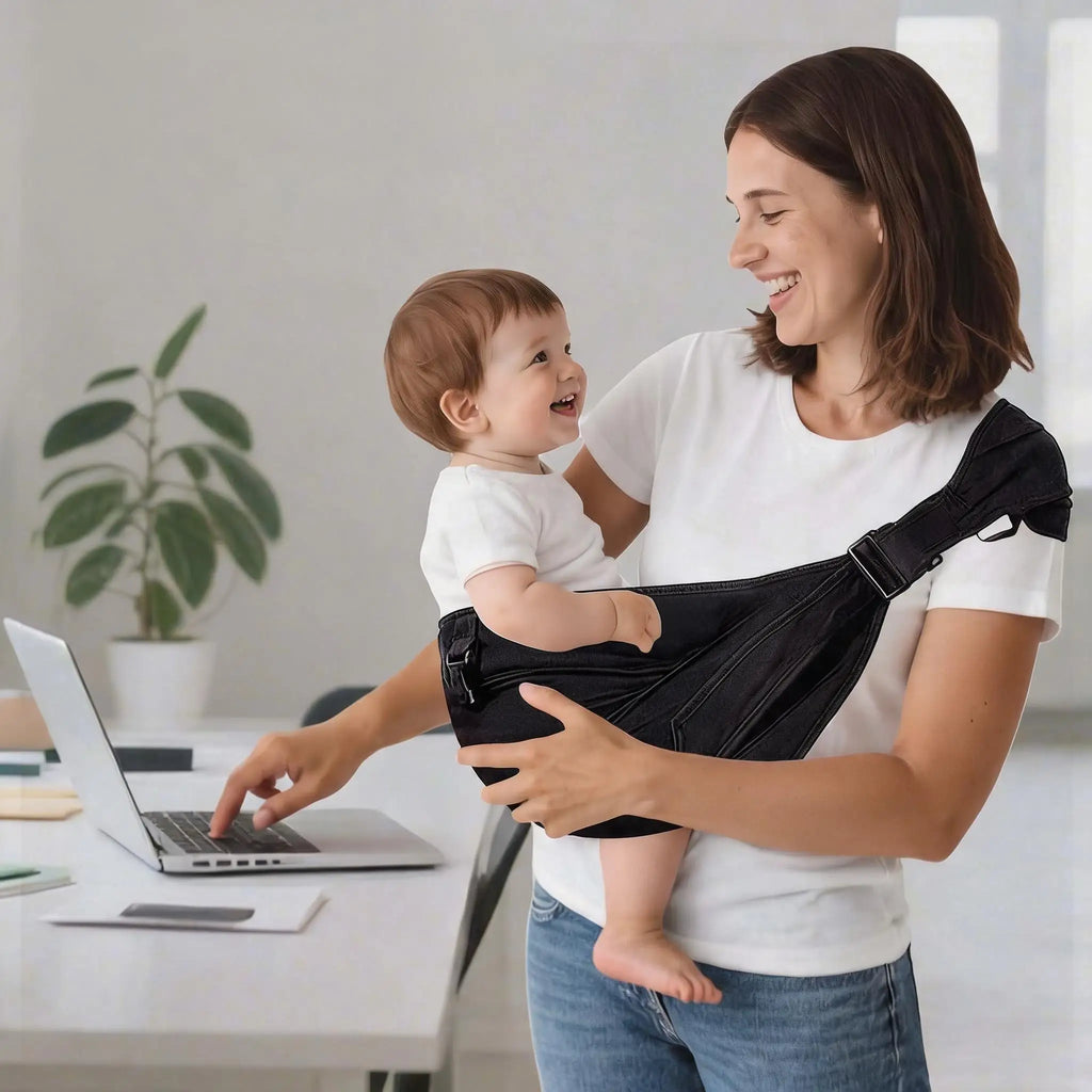 Porte-bébé ergonomique avec boucle réglable et verrou de sécurité — Monptitlou