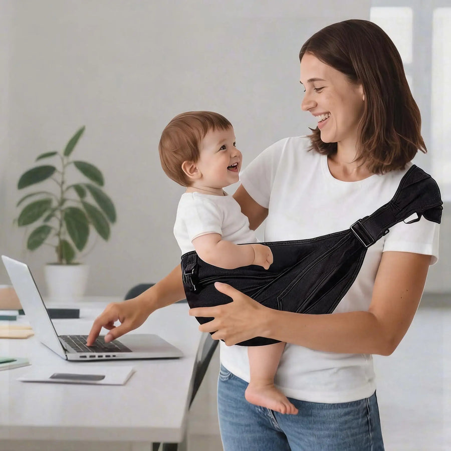 Porte-bébé ergonomique avec boucle réglable et verrou de sécurité — Monptitlou
