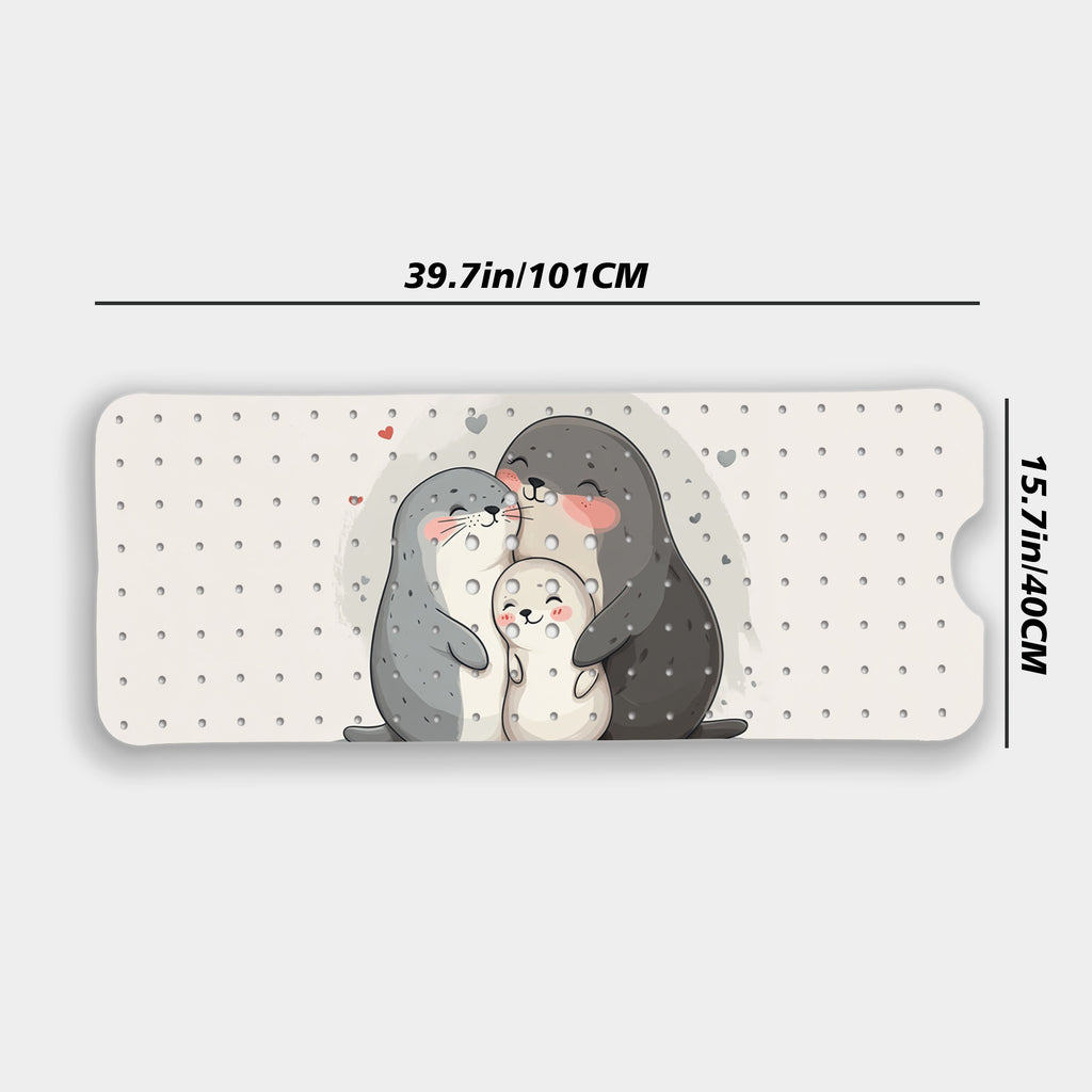 [Tapis de Bain Cartoon] Phoques Mignons en Étreinte — Monptitlou