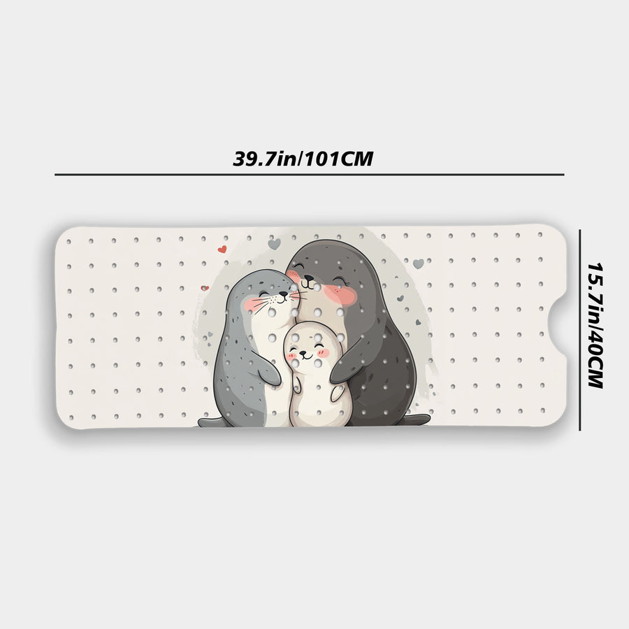 [Tapis de Bain Cartoon] Phoques Mignons en Étreinte — Monptitlou