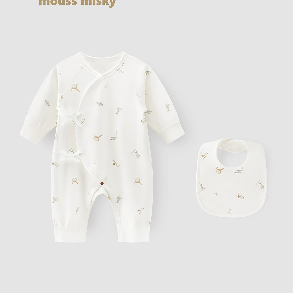 MOUSS MISKY Ensemble 2 pièces pour nouveau-né 0-3 mois : Body pyjama et — Monptitlou Image
