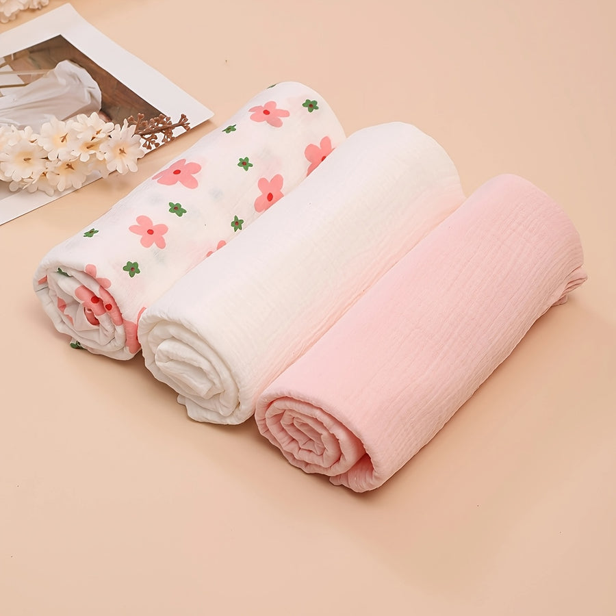 Lot de 3 langes bébé en mousseline respirante — Monptitlou