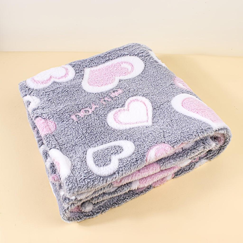 1 Couverture Bébé en Flanelle Douce, Motif de Lettre Cœur — Monptitlou