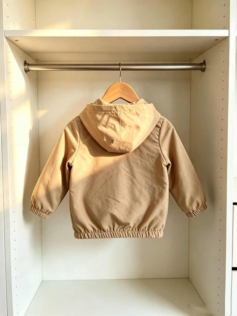 Nouvelle Veste Zippée à Capuche Kaki Printemps et Automne pour Bébés et