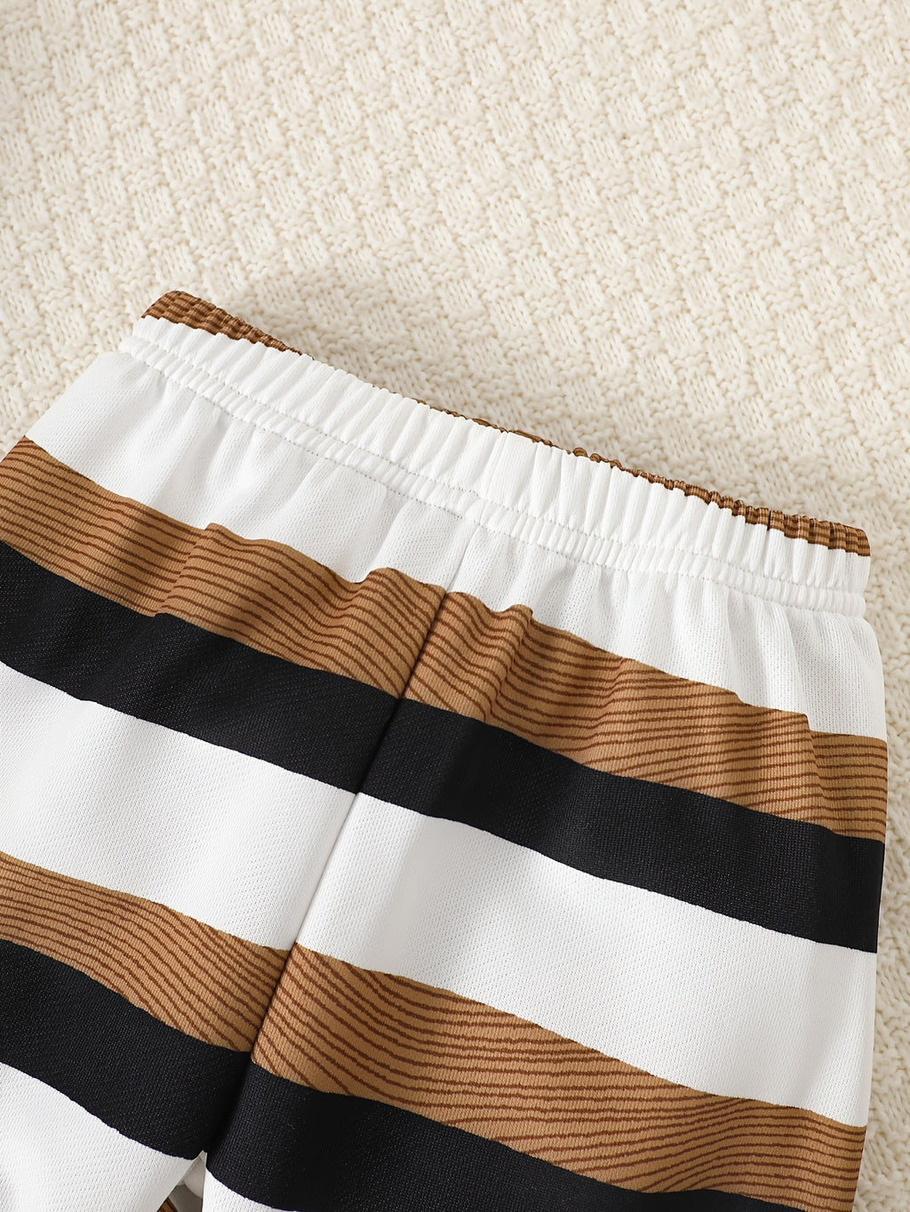 Pull et pantalon en polaire à rayures imprimées pour garçon — Monptitlou